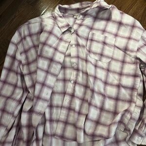 Universal Thread Plaid Shirt in Purple and White